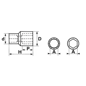 DOUILLE 12 PANS 3/4 DE 38 MM SAM OUTILLAGE – C38 soldes magasin 6