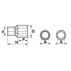 DOUILLE COURTE 3/8 12 PANS 21 MM SAM OUTILLAGE – J21 Acheter 6