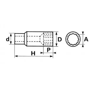 DOUILLE LONGUE 1/2 6 PANS 13 MM SAM OUTILLAGE – SHL13 en promotion 6